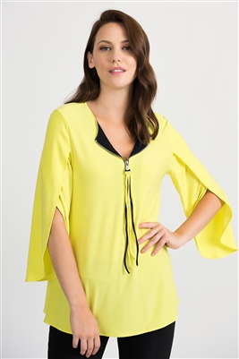 Joseph Ribkoff Zip Front Petal Sleeve Tunic