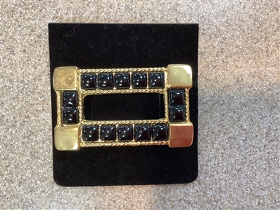 Terry Stack Rectangular Gold/Onyx Buckle