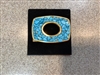 Terry Stack Rectangular Buckle with Turquoise Stones