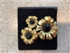 Terry Stack Gold/Onyx Flower Buckle