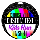 Kids Run Full Color Custom Text Insert Medal