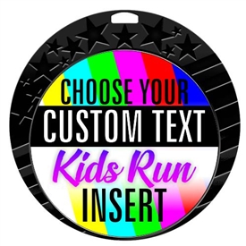 Kids Run Full Color Custom Text Insert Medal