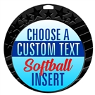 Softball Full Color Custom Text Insert Medal