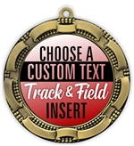 Track and Field Full Color Custom Text Insert Medal