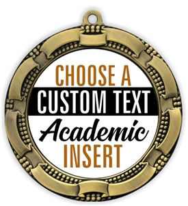 Academic Full Color Custom Text Insert Medal