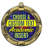 Academic Full Color Custom Text Insert Medal