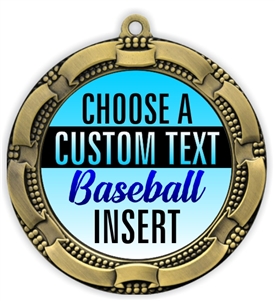 Baseball Full Color Custom Text Insert Medal