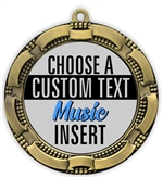 Music Full Color Custom Text Insert Medal