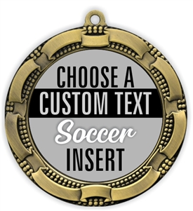 Soccer Full Color Custom Text Insert Medal