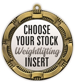 Weight Lifting Full Color Insert Medal