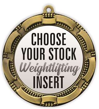 Weight Lifting Full Color Insert Medal