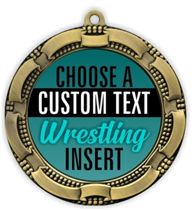 Wrestling Full Color Custom Text Insert Medal