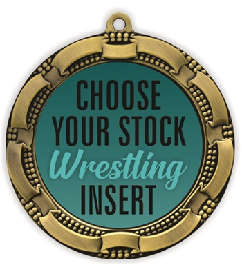 Wrestling Full Color Insert Medal