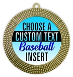 Baseball Full Color Custom Text Insert Medal