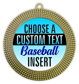 Baseball Full Color Custom Text Insert Medal