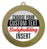 Female Body Building Full Color Custom Text Insert Medal