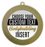 Male Body Building Full Color Custom Text Insert Medal