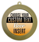 Beer Full Color Custom Text Insert Medal