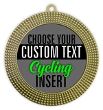 Cycling Full Color Custom Text Insert Medal