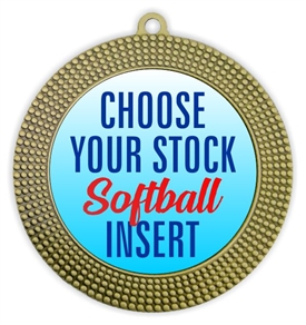 Softball Full Color Insert Medal