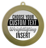 Weight Lifting Full Color Custom Text Insert Medal