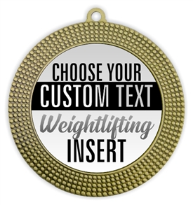 Weight Lifting Full Color Custom Text Insert Medal