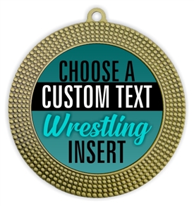 Wrestling Full Color Custom Text Insert Medal