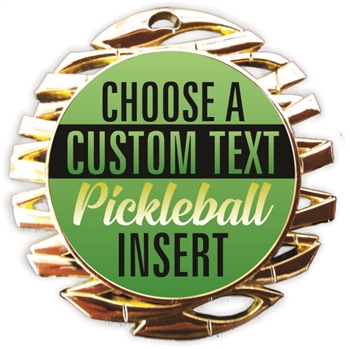 Pickleball Full Color Custom Text Insert Medal