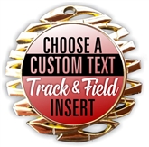 Track and Field Full Color Custom Text Insert Medal