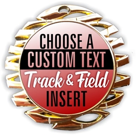 Track and Field Full Color Custom Text Insert Medal