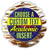 Academic Full Color Custom Text Insert Medal