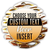 Beer Full Color Custom Text Insert Medal