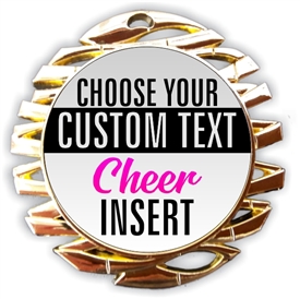 Cheer Full Color Custom Text Insert Medal