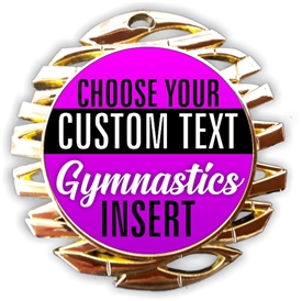 Gymnastics Full Color Custom Text Insert Medal