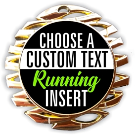 Running Full Color Custom Text Insert Medal