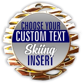 Skiing Full Color Custom Text Insert Medal