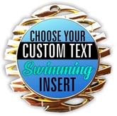 Swimming Full Color Custom Text Insert Medal