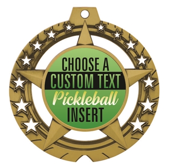 Pickleball Full Color Custom Text Insert Medal