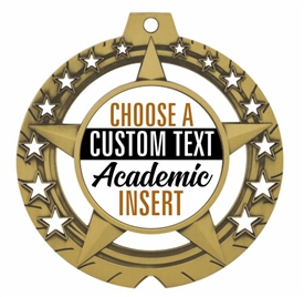 Academic Full Color Custom Text Insert Medal