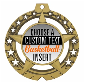 Basketball Full Color Custom Text Insert Medal