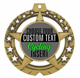 Cycling Full Color Custom Text Insert Medal