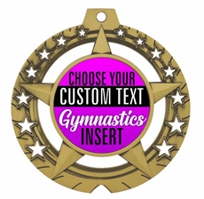 Gymnastics Full Color Custom Text Insert Medal