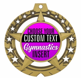 Gymnastics Full Color Custom Text Insert Medal