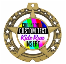 Kids Run Full Color Custom Text Insert Medal