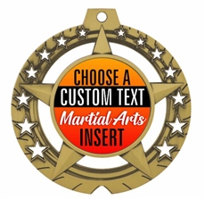 Martial Arts Full Color Custom Text Insert Medal