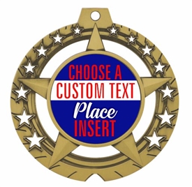 Place Full Color Custom Text Insert Medal