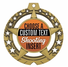 Shooting Full Color Custom Text Insert Medal