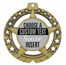 Soccer Full Color Custom Text Insert Medal