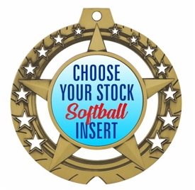 Softball Full Color Insert Medal