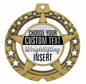 Weight Lifting Full Color Custom Text Insert Medal